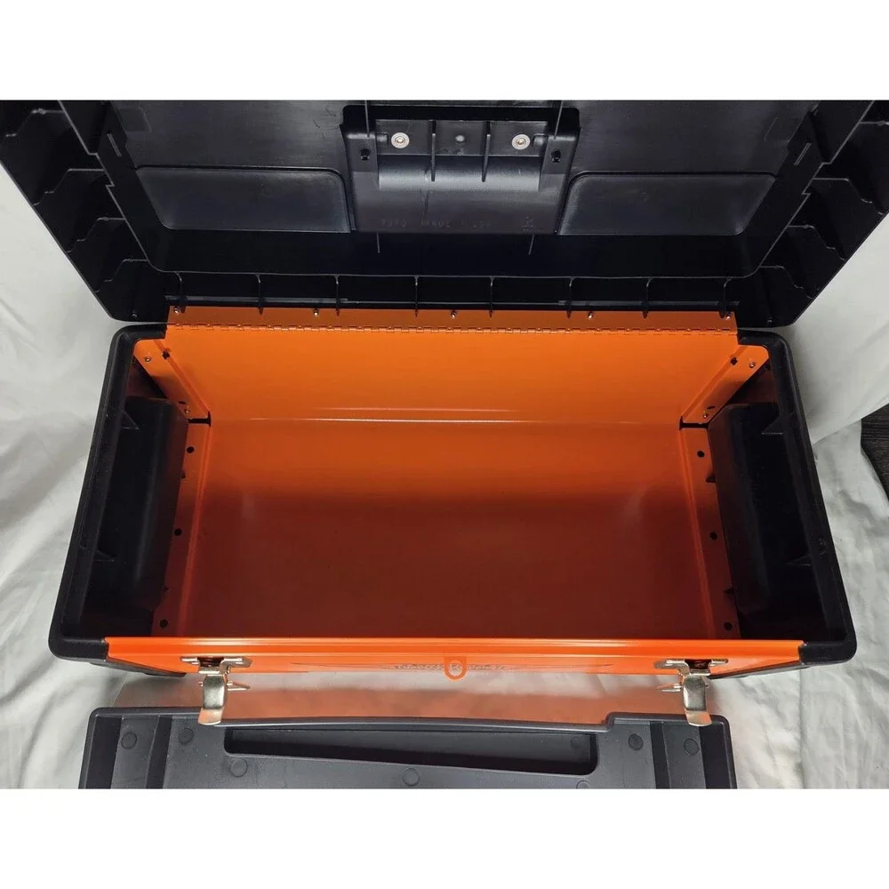 Harley-Davidson Orange and Black 22-Inch Metal & Plastic Toolbox W/ Tray HDDX-22